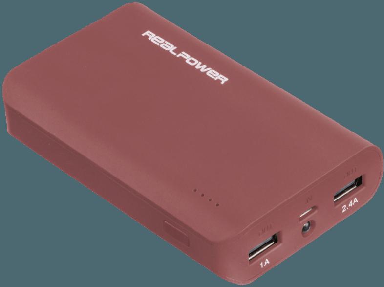 REALPOWER PB-6K Powerbank 6000 mAh Marsala, REALPOWER, PB-6K, Powerbank, 6000, mAh, Marsala