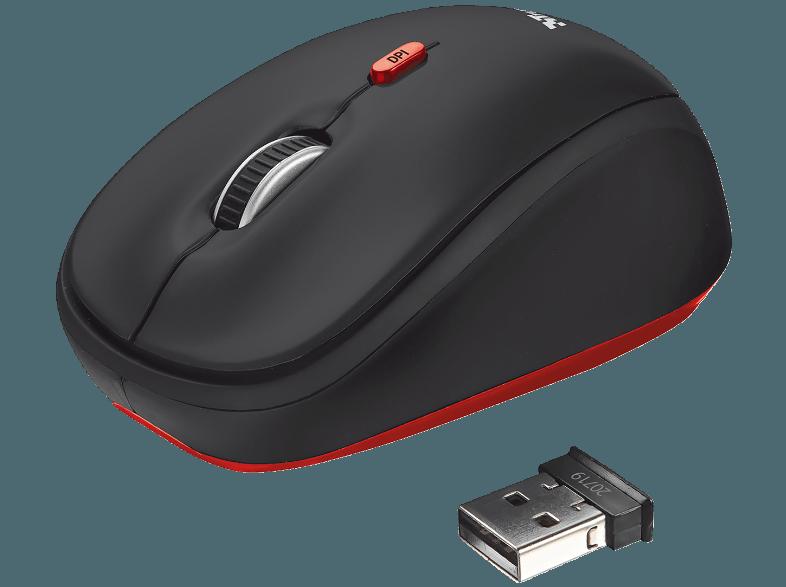 Trust WMS-111 1600DPI Compact Wireless Mouse – USB Micro Receiver, 4 Buttons, Black, 2-Year Warranty