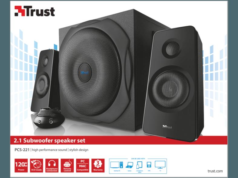 TRUST PCS-221 2.1-Subwoofer-Lautsprecherset schwarz