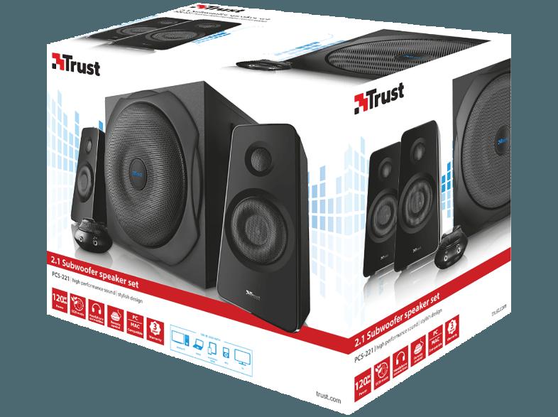 TRUST PCS-221 2.1-Subwoofer-Lautsprecherset schwarz, TRUST, PCS-221, 2.1-Subwoofer-Lautsprecherset, schwarz