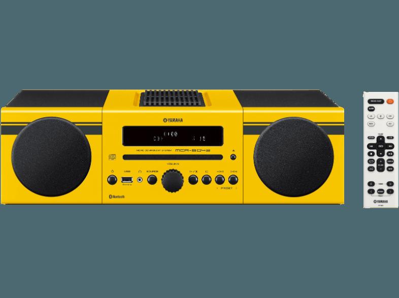 YAMAHA MCR-B043 Kompaktanlage (Radio, CD, USB, Bluetooth, Schwarz/Gelb)