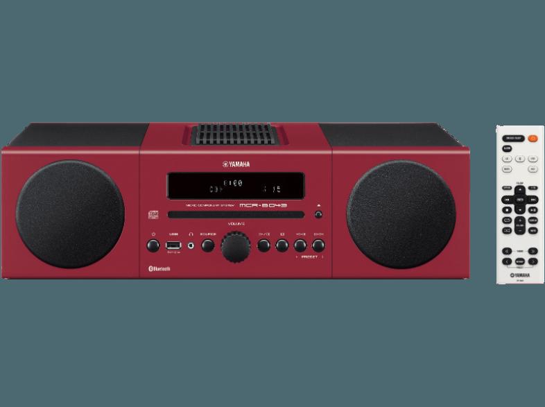 YAMAHA MCR-B043 Kompaktanlage (Radio, CD, USB, Bluetooth, Schwarz/Rot)