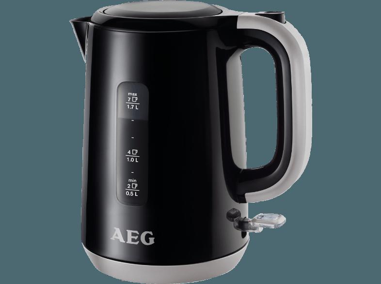 AEG EWA 3300 Perfect Morning Wasserkocher Schwarz/Silber (2200 Watt, 1.7 Liter), AEG, EWA, 3300, Perfect, Morning, Wasserkocher, Schwarz/Silber, 2200, Watt, 1.7, Liter,