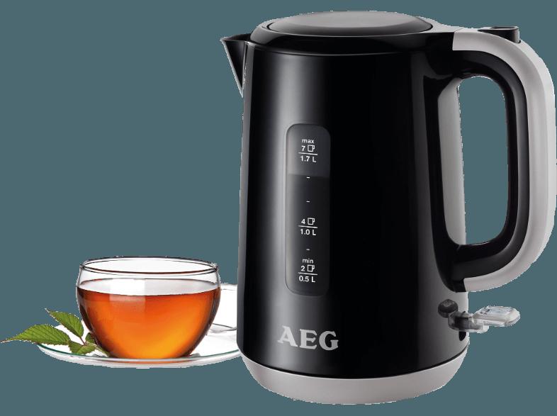 AEG EWA 3700 Perfect Morning Wasserkocher Schwarz/Silber (3000 Watt, 1.5 Liter)