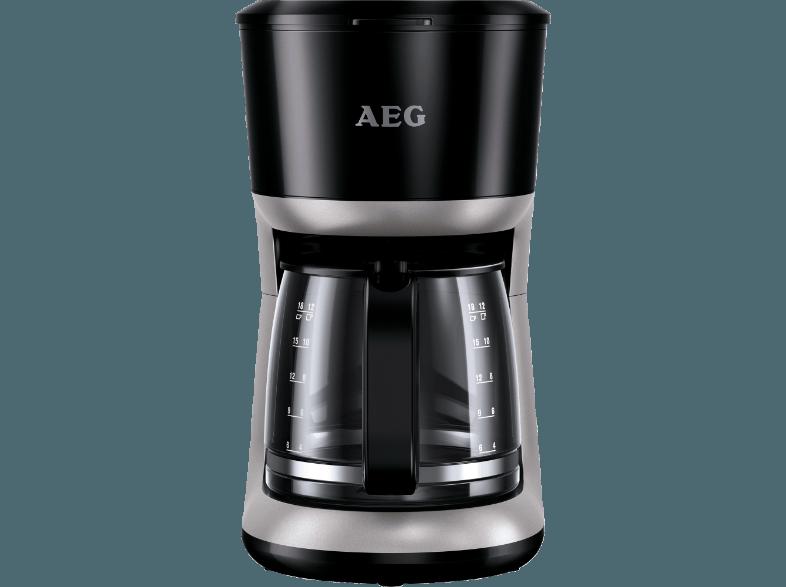 AEG KF 3300 Perfect Moning Kaffeemaschine Schwarz/Silber (Aroma-Glaskanne)