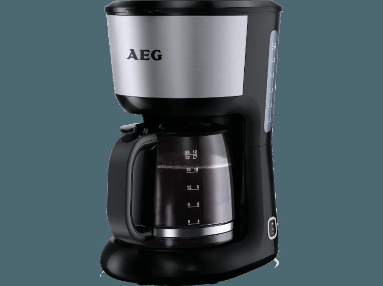 AEG KF 3700 Perfect Morning Kaffeemaschine Schwarz/ Silber/ Edelstahlverkleidung (Armona-Glaskanne)