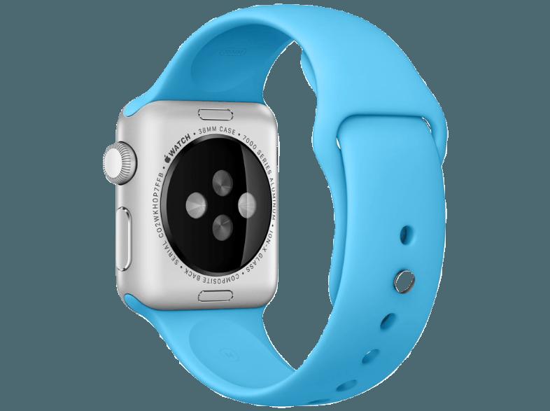 APPLE Watch 38 mm Aluminium mit Sportband (ML2CGFD/A) Blau (Smart Watch), APPLE, Watch, 38, mm, Aluminium, Sportband, ML2CGFD/A, Blau, Smart, Watch,