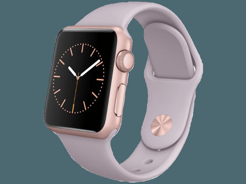 APPLE Watch 38 mm Aluminium mit Sportband (MLCH2FD/A) Rosegold/Lavender (Smart Watch)