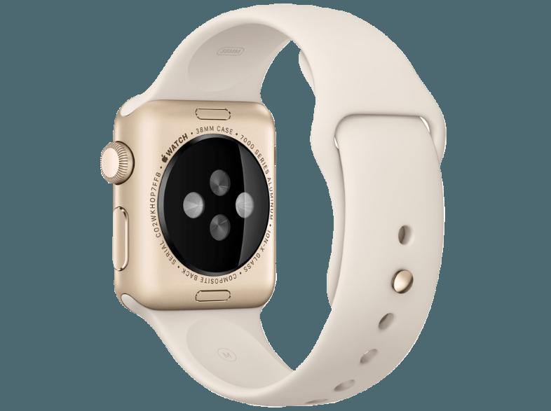 APPLE Watch 38 mm Aluminium mit Sportband (MLCJ2FD/A) Gold/Antique Weiß (Smart Watch)