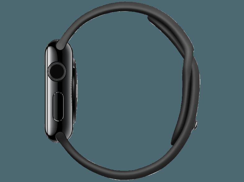 APPLE Watch 38 mm Edelstahlgehäuse mit Sportarmband (MLCK2FD/A) Space Schwarz/Schwarz (Smart Watch)