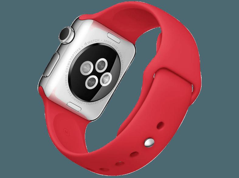 APPLE Watch 38 mm Edelstahlgehäuse mit Sportarmband (MLLD2FD/A) (Product) Rot (Smart Watch)