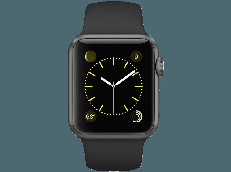 APPLE Watch 38mm Aluminiumgehäuse mit Sportband (MJ2X2FD/A) Grau/Schwarz (Smart Watch)