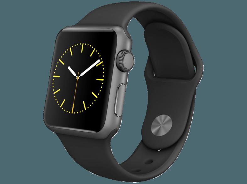 APPLE Watch 38mm Aluminiumgehäuse mit Sportband (MJ2X2FD/A) Grau/Schwarz (Smart Watch)