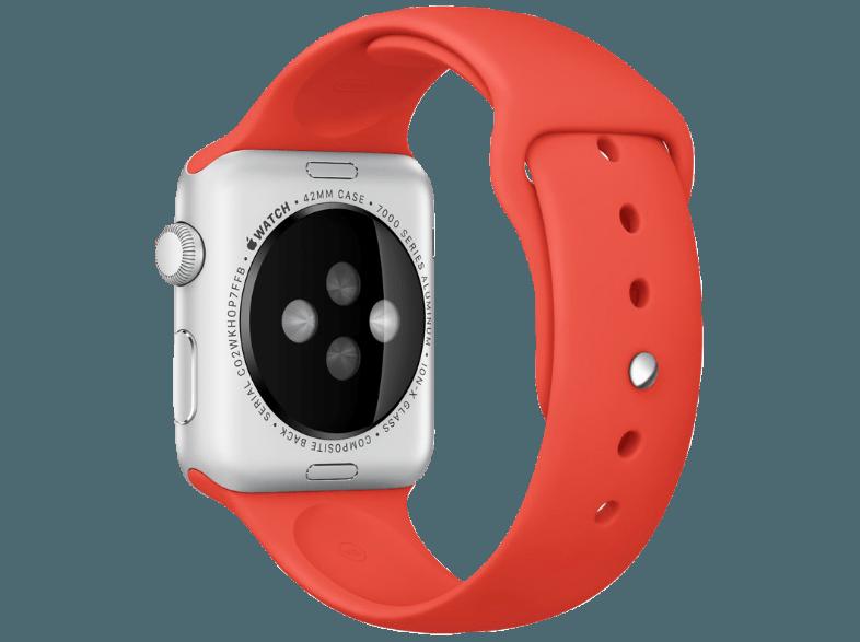 APPLE Watch 42 mm Aluminiumgehäuse mit Sportarmband (MLC42FD/A) Orange/Silber (Smart Watch), APPLE, Watch, 42, mm, Aluminiumgehäuse, Sportarmband, MLC42FD/A, Orange/Silber, Smart, Watch,