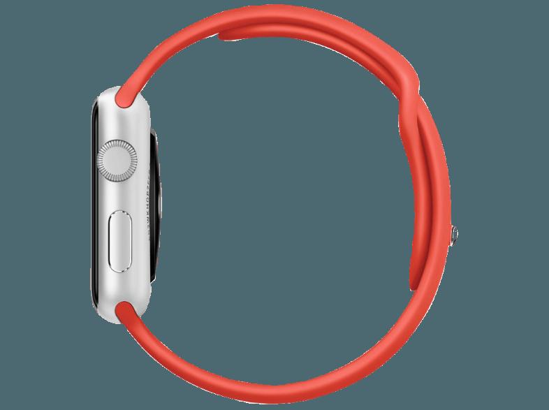 APPLE Watch 42 mm Aluminiumgehäuse mit Sportarmband (MLC42FD/A) Orange/Silber (Smart Watch)