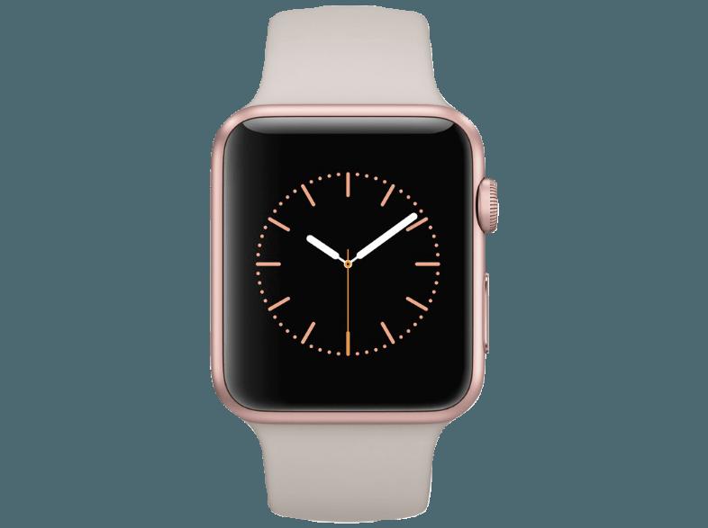 APPLE Watch 42 mm Aluminiumgehäuse mit Sportarmband (MLC62FD/A) Rose Gold/Stone (Smart Watch)