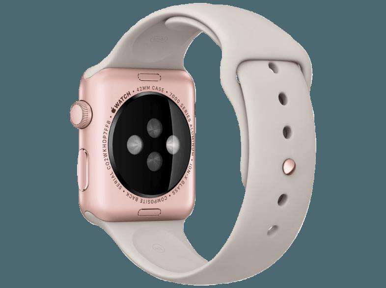 APPLE Watch 42 mm Aluminiumgehäuse mit Sportarmband (MLC62FD/A) Rose Gold/Stone (Smart Watch), APPLE, Watch, 42, mm, Aluminiumgehäuse, Sportarmband, MLC62FD/A, Rose, Gold/Stone, Smart, Watch,