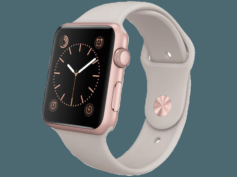 APPLE Watch 42 mm Aluminiumgehäuse mit Sportarmband (MLC62FD/A) Rose Gold/Stone (Smart Watch), APPLE, Watch, 42, mm, Aluminiumgehäuse, Sportarmband, MLC62FD/A, Rose, Gold/Stone, Smart, Watch,