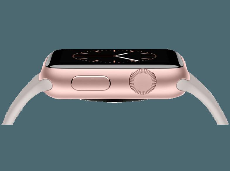 APPLE Watch 42 mm Aluminiumgehäuse mit Sportarmband (MLC62FD/A) Rose Gold/Stone (Smart Watch)