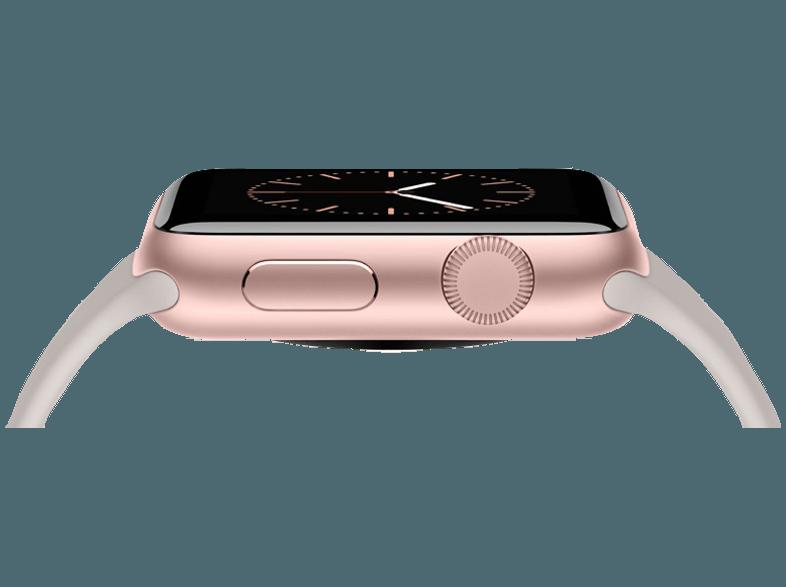 APPLE Watch 42 mm Aluminiumgehäuse mit Sportarmband (MLC62FD/A) Rose Gold/Stone (Smart Watch)