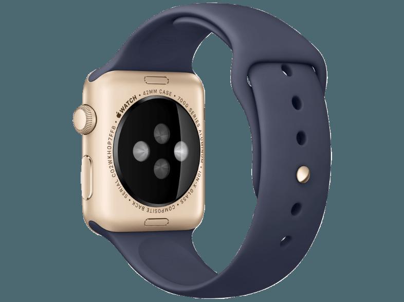 APPLE Watch 42 mm Aluminiumgehäuse mit Sportarmband (MLC72FD/A) Gold/Midnight Blau (Smart Watch)