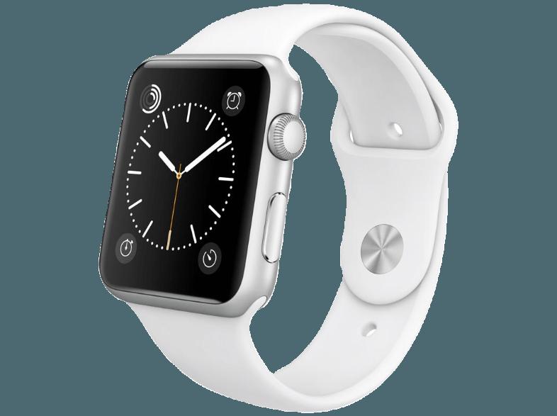 APPLE Watch 42 mm Edelstahl mit Sportarmband (MJ3V2FD/A) Weiß (Smartwatch), APPLE, Watch, 42, mm, Edelstahl, Sportarmband, MJ3V2FD/A, Weiß, Smartwatch,