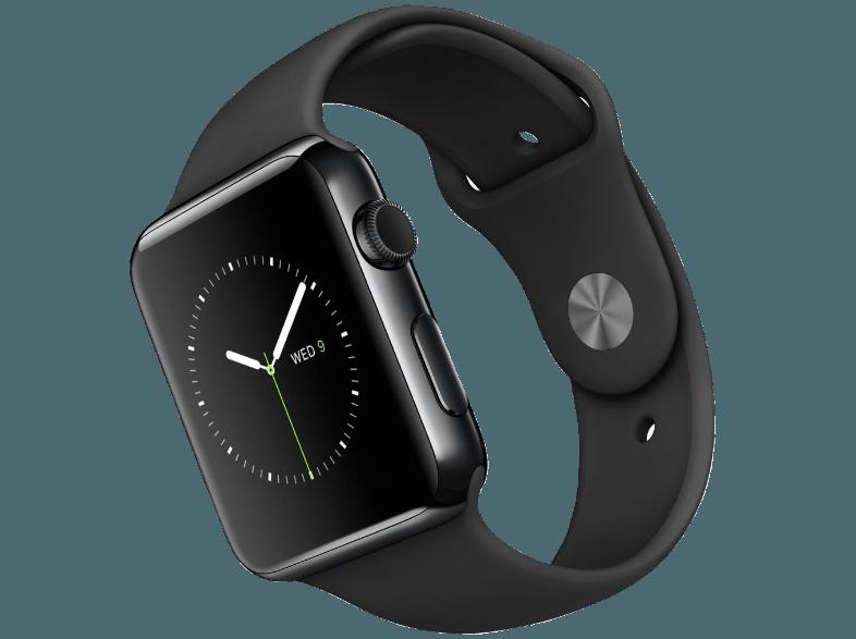 APPLE Watch 42 mm Edelstahlgehäuse mit Sportarmband (MLC82FD/A) Space Schwarz (Smart Watch)