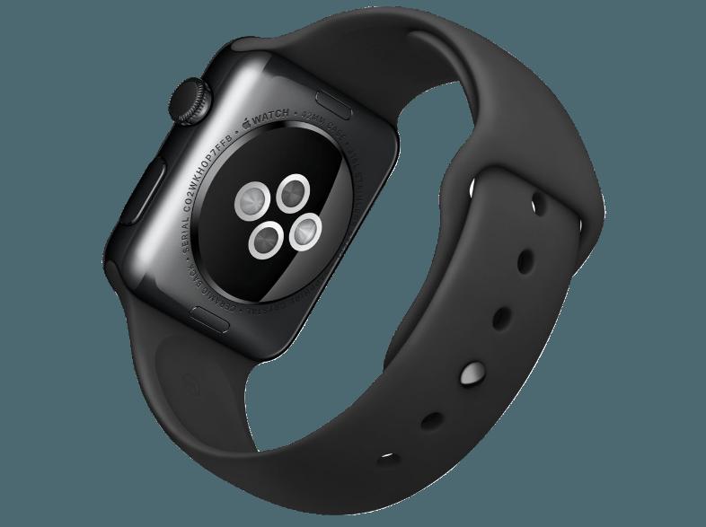 APPLE Watch 42 mm Edelstahlgehäuse mit Sportarmband (MLC82FD/A) Space Schwarz (Smart Watch)