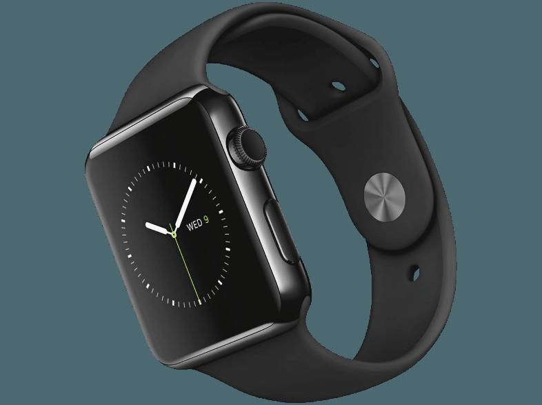 APPLE Watch 42 mm Edelstahlgehäuse mit Sportarmband (MLC82FD/A) Space Schwarz (Smart Watch)