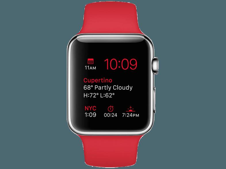 APPLE Watch 42 mm Edelstahlgehäuse mit Sportarmband (MLLD2FD/A) (Product) Rot (Smart Watch)