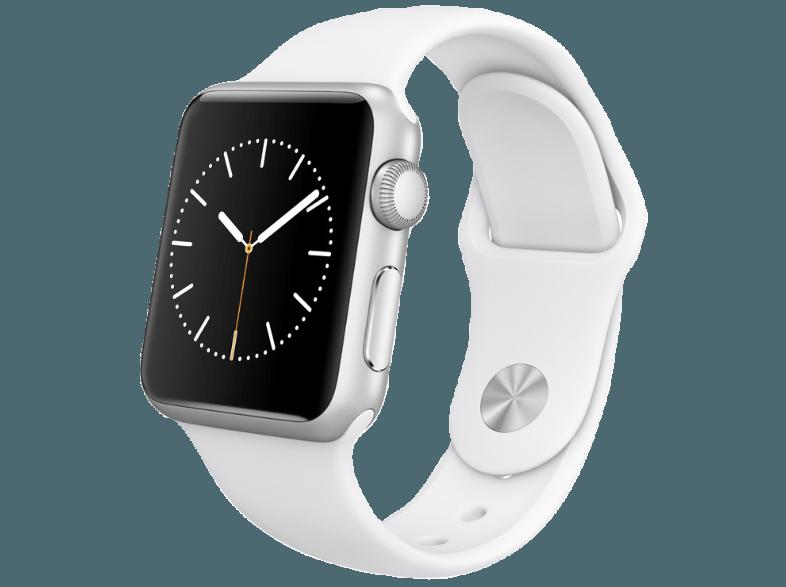 APPLE Watch Sport 38 mm Aluminiumgehäuse mit Armband (MJ2T2FD/A) Weiß/Silber (Smartwatch), APPLE, Watch, Sport, 38, mm, Aluminiumgehäuse, Armband, MJ2T2FD/A, Weiß/Silber, Smartwatch,