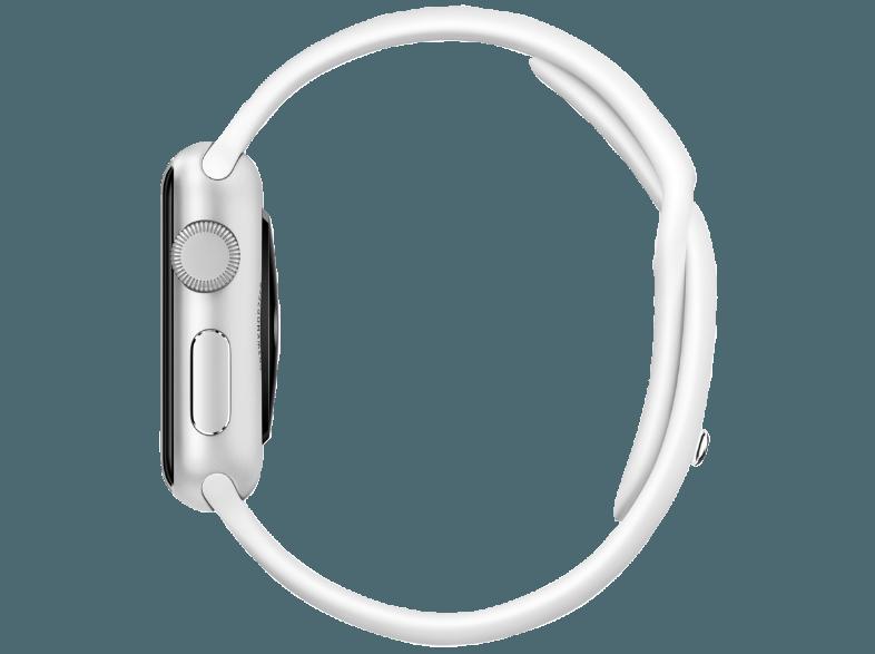 APPLE Watch Sport 38 mm Aluminiumgehäuse mit Armband (MJ2T2FD/A) Weiß/Silber (Smartwatch)