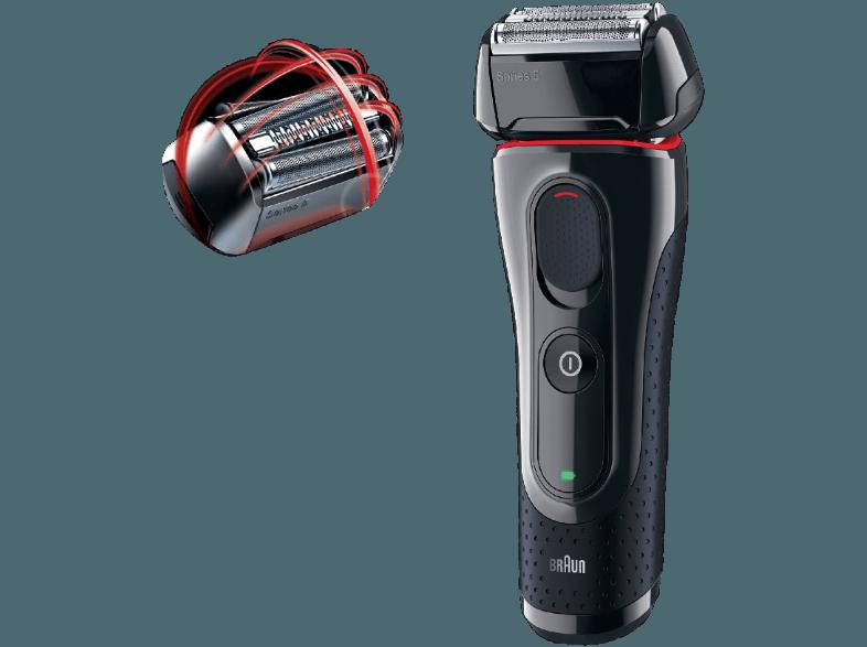 BRAUN SERIES 5 5030 S Herrenrasierer Schwarz/Rot (Smart Foil Technologie)