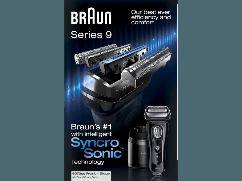 BRAUN SERIES 9 9070 CC Herrenrasierer Schwarz/Silber (Clean&Renew)