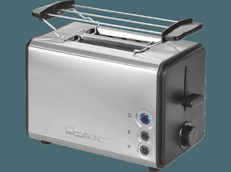 CLATRONIC TA 3620 Toaster Schwarz/Inox (750-850 Watt, Schlitze: 2 Langschlitze)