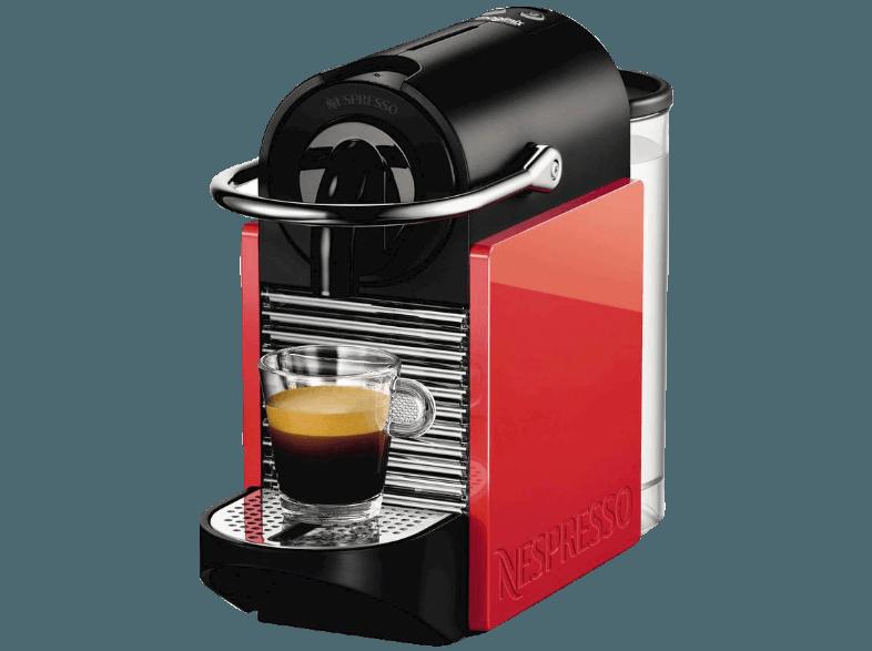 DELONGHI EN126AE Nespresso Pixie Clips Kapselmaschinemit Aeroccino Weiß/Coral Neon