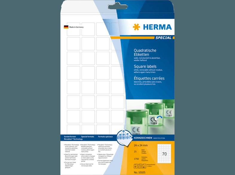 HERMA 10105 Ablösbare Etiketten 24x24 mm A4 175 St.