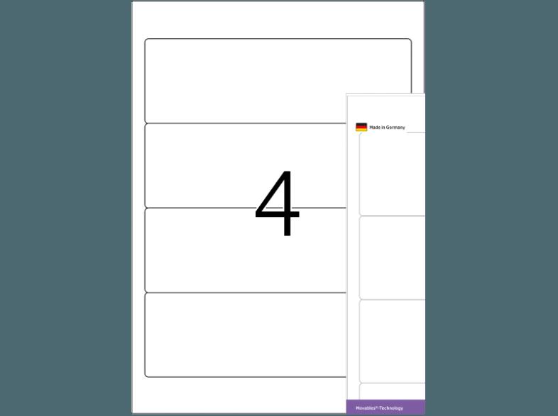 HERMA 10141 Ablösbare Ordneretiketten 192x61 mm A4 400 St.