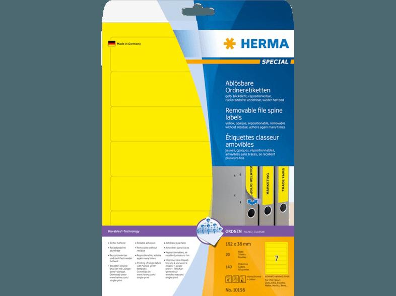 HERMA 10156 Ablösbare Ordneretiketten 192x38 mm A4 140 St.