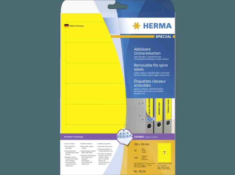 HERMA 10156 Ablösbare Ordneretiketten 192x38 mm A4 140 St.