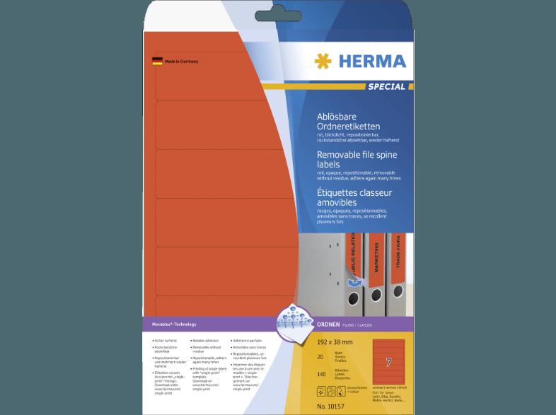 HERMA 10157 Ablösbare Ordneretiketten 192x38 mm A4 140 St.