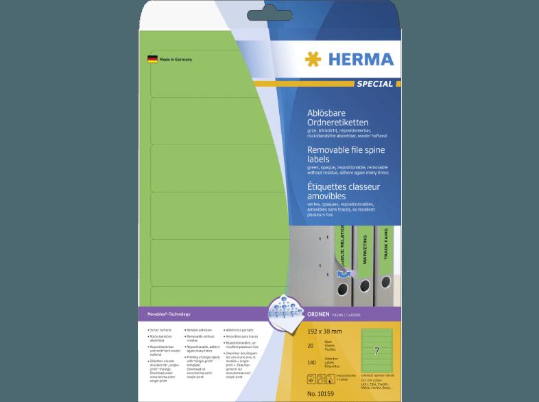 HERMA 10159 Ablösbare Ordneretiketten 192x38 mm A4 140 St.