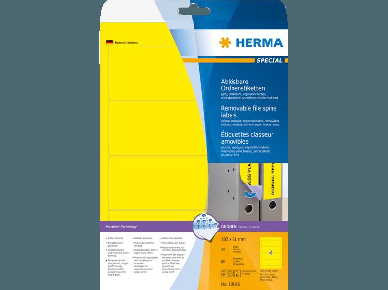 HERMA 10166 Ablösbare Ordneretiketten 192x61 mm A4 80 St.