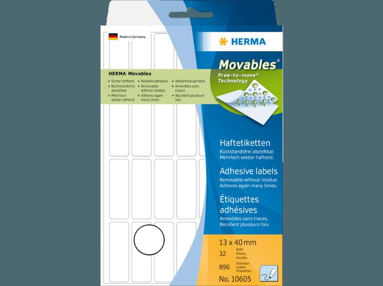 HERMA 10605 Vielzwecketiketten 13x40 mm  896 St., HERMA, 10605, Vielzwecketiketten, 13x40, mm, 896, St.