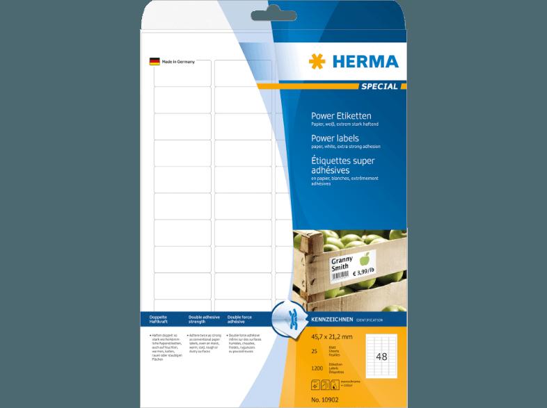 HERMA 10902 Power Etiketten 45.7x21.2 mm A4 1200 St.