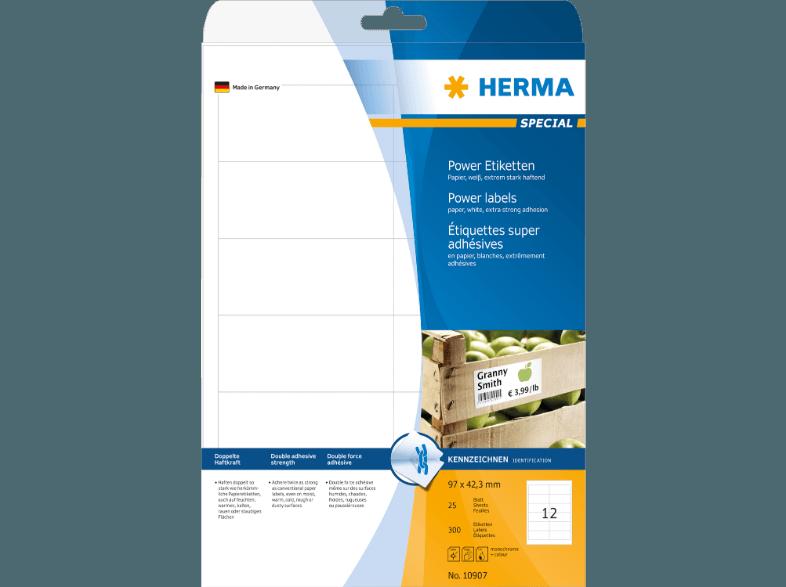 HERMA 10907 Power Etiketten 97x42.3 mm A4 300 St.