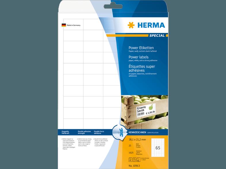 HERMA 10913 Power Etiketten 38.1x21.2 mm A4 1625 St.