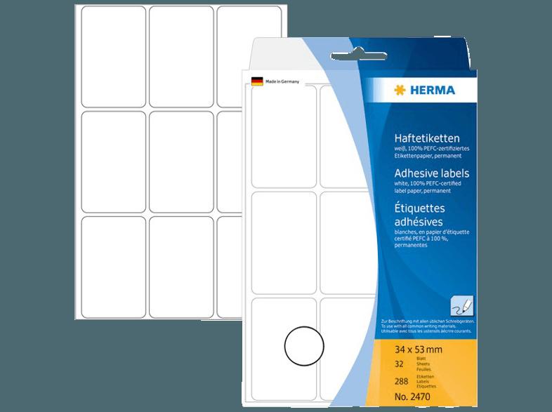 HERMA 2470 Vielzwecketiketten 34x53 mm  288 St., HERMA, 2470, Vielzwecketiketten, 34x53, mm, 288, St.