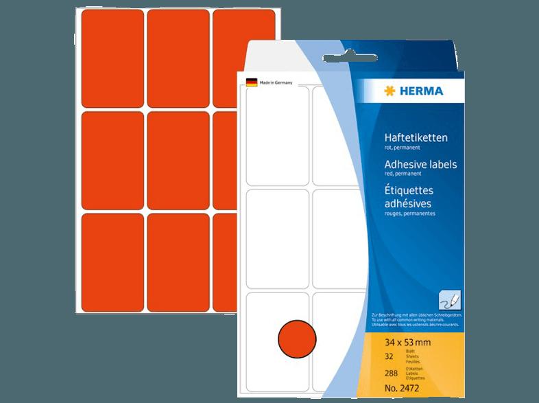 HERMA 2472 Vielzwecketiketten 34x53 mm  288 St., HERMA, 2472, Vielzwecketiketten, 34x53, mm, 288, St.