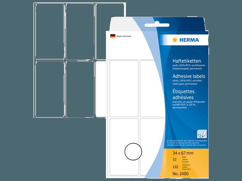 HERMA 2480 Vielzwecketiketten 34x67 mm  192 St.